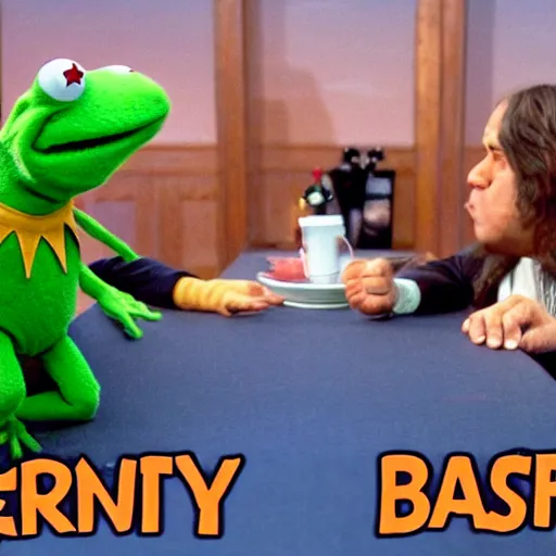 Prompt: top 1 0 anime battles, kermit the frog vs. danny devito