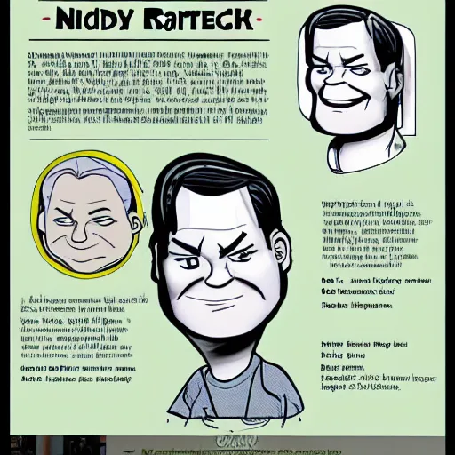 Andy Richter in the style of a model sheet for an | Stable Diffusion ...