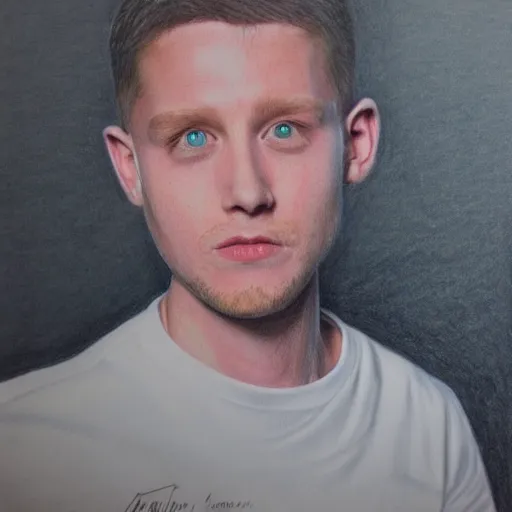 Image similar to hyperrealistic drawing of tommyinnit