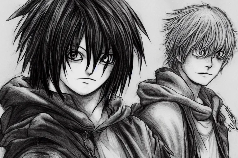 Prompt: l · lawliet, hunchback, death note, portrait, highly detailed, headshot,