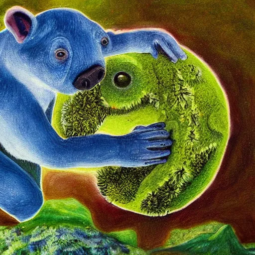 Image similar to A tardigrade-moss-piglet !dream Zach Galianifakis painting by Thomas-Montacellinio