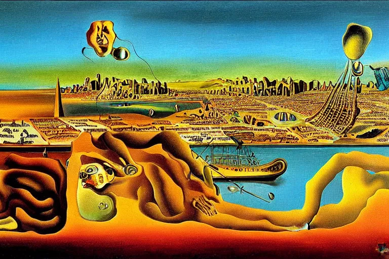 Image similar to san francisco by salvador dali,