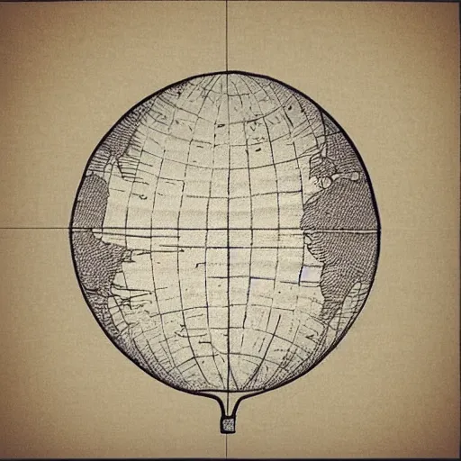 Prompt: “an ancient sketch in a on parchment of a hot-air balloon flying between fluffy white clouds, the balloon fabric is made of a round spherical world map of the earth.”