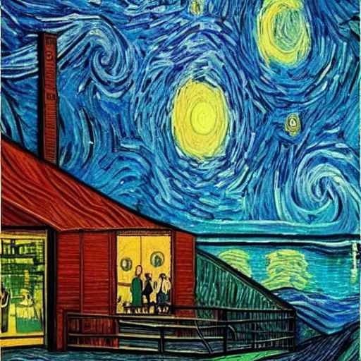 Image similar to stranger things in the style of van gogh