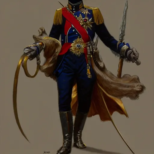 Image similar to Napoleon Bonaparte as a fantasy D&D character, portrait art by Donato Giancola and James Gurney, digital art, trending on artstation