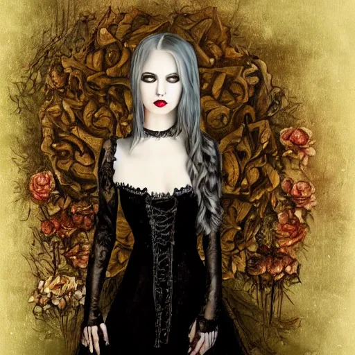 Prompt: a beautiful portrait of a gothic girl