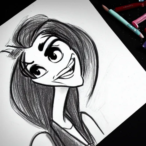 Image similar to milt kahl pencil sketch of victoria justice disney style