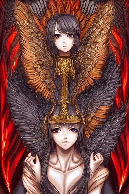 Prompt: king of the harpies, symmetrical, highly detailed, digital art, sharp focus, trending on art station, anime art style