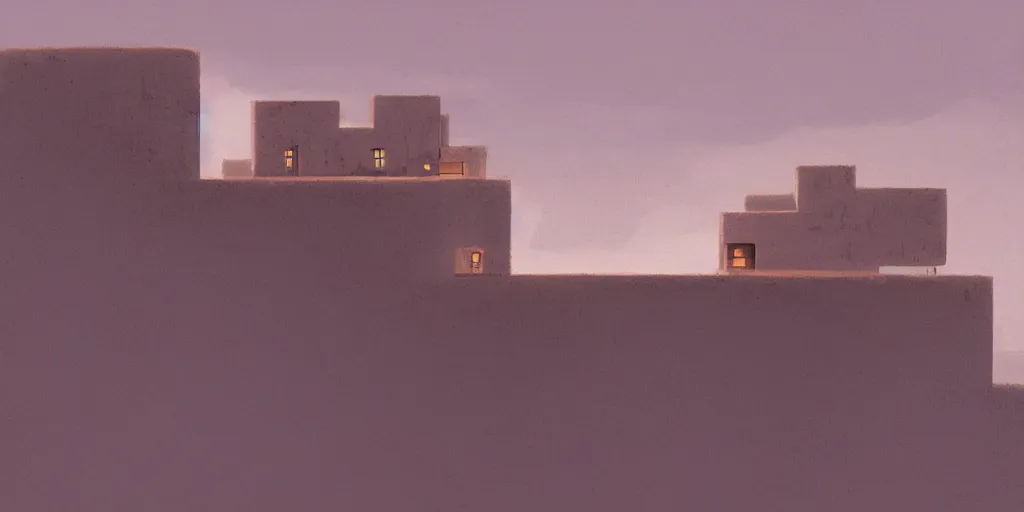 Prompt: a house on a cliff by the ocean by goro fujita