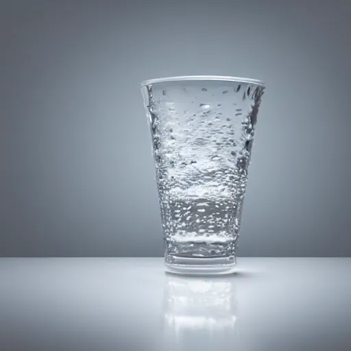 Prompt: front view of an empty glass of water, photographic studio lighting, white background, photorealistic