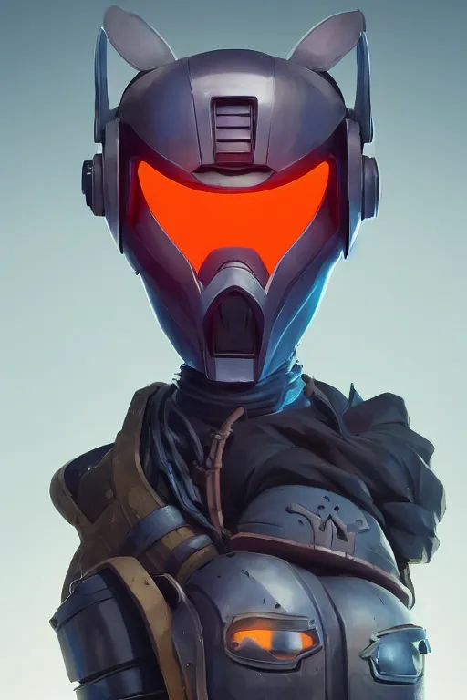 Image similar to epic mask helmet robot ninja portrait stylized as fornite style game design fanart by concept artist gervasio canda, behance hd by jesper ejsing, by rhads, makoto shinkai and lois van baarle, ilya kuvshinov, rossdraws global illumination radiating a glowing aura global illumination ray tracing hdr render in unreal engine 5