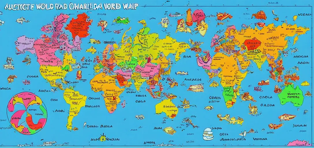 Image similar to accurate world map made of candy