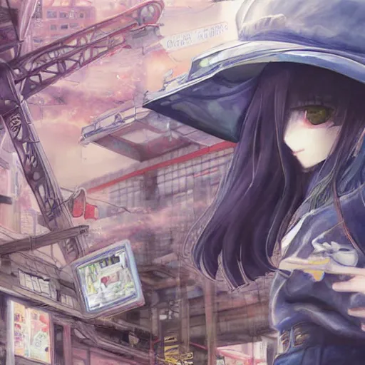 Image similar to dynamic composition, motion, ultra-detailed, incredibly detailed, a lot of details, amazing fine details and brush strokes, colorful and grayish palette, smooth, HD semirealistic anime CG concept art digital painting, watercolor oil painting of Clean and detailed post-cyberpunk sci-fi close-up schoolgirl in asian city in style of cytus and deemo, blue flame, relaxing, calm and mysterious vibes,, by a Chinese artist at ArtStation, by Huang Guangjian, Fenghua Zhong, Ruan Jia, Xin Jin and Wei Chang. Realistic artwork of a Chinese videogame, gradients, gentle an harmonic grayish colors. set in half-life 2, Matrix, GITS, Blade Runner, Neotokyo Source, Syndicate(2012), dynamic composition, beautiful with eerie vibes, very inspirational, very stylish, with gradients, surrealistic, dystopia, postapocalyptic vibes, depth of field, mist, rich cinematic atmosphere, perfect digital art, mystical journey in strange world