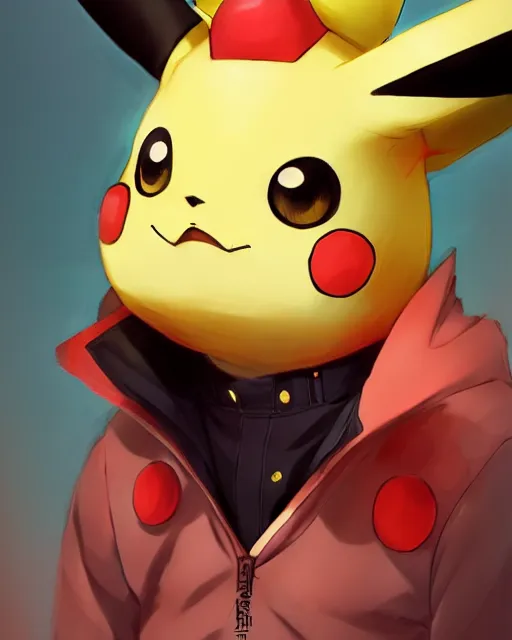 Image similar to anime portrait of Pikachu as an anime man by Stanley Artgerm Lau, WLOP, Rossdraws, James Jean, Andrei Riabovitchev, Marc Simonetti, and Sakimichan, trending on artstation