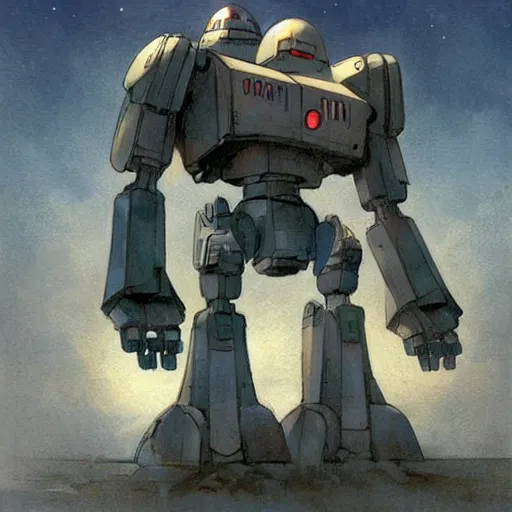 Image similar to mecha (((((((((((giant retro human shaped robot. Iron giant))))))))))) . muted colors. by Jean-Baptiste Monge !!!!!!!!!!!!!!!!!!!!!!!!!!!!!!!!!!!!!!!!