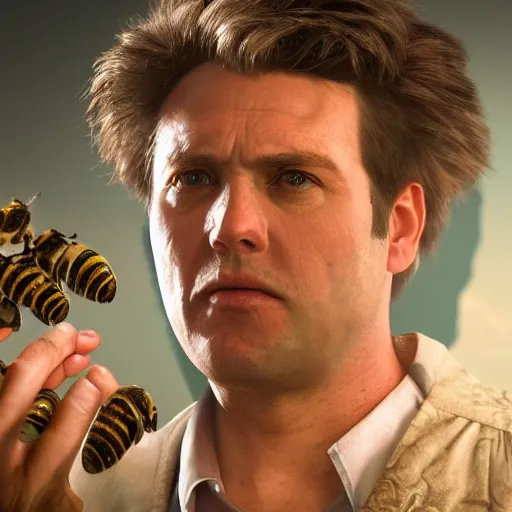 Prompt: hyperrealistic dslr film still of ace ventura pet detective in ancient rome, bees,, stunning 8 k octane comprehensive 3 d render, inspired by istvan sandorfi & greg rutkowski & unreal engine, perfect symmetry, dim volumetric cinematic lighting, extremely hyper - detailed, extremely lifelike attributes & lifelike texture, intricate, masterpiece, artstation, stunning