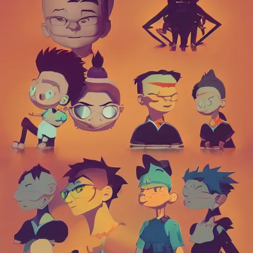 Image similar to face icon stylized minimalist rugrats, loftis, cory behance hd by jesper ejsing, by rhads, makoto shinkai and lois van baarle, ilya kuvshinov, rossdraws global illumination