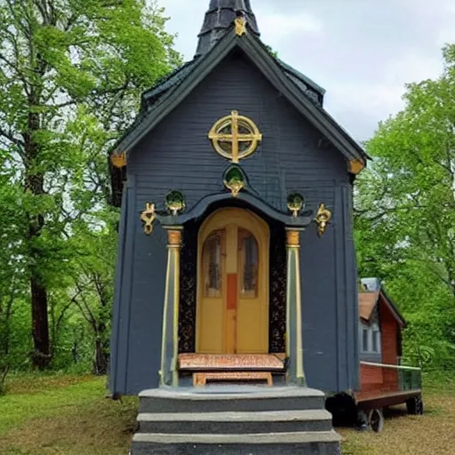 Image similar to tiny home that looks exactly like st volodymyr's cathedral.