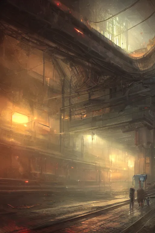 Image similar to digital painting, trending on pixiv, death station, intricate scenery, y 2 k, unknown