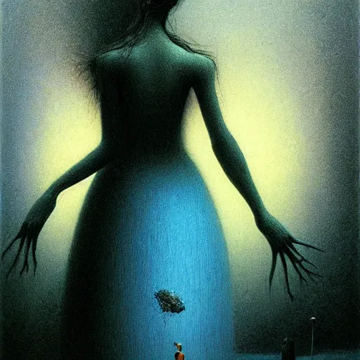 Prompt: Cinderella in style of Zdislaw Beksinski