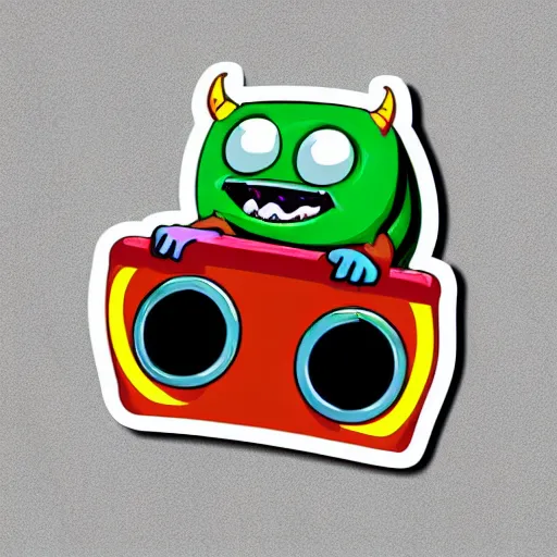 Prompt: cute monster skateboarding, sticker art, vector art, wlop, artgerm, deviantart cronobreaker, graffiti, skateboard art, beeple, @ cronobreak on twitter. com,