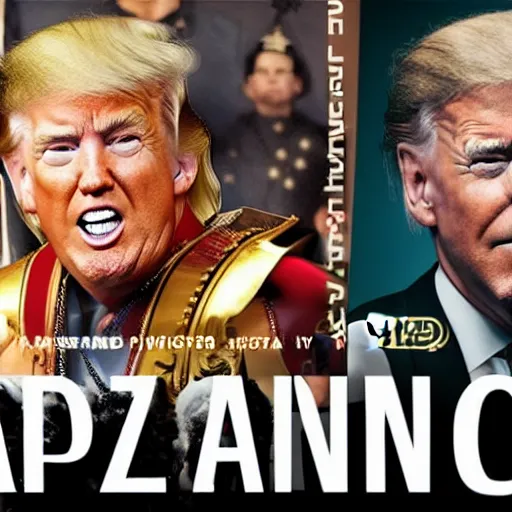 Prompt: 4 k portrait sony a 7 f 2. 8 of donald trump as a greek warrior fighting us president joe biden as a taliban leader