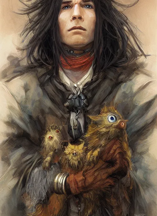 Image similar to howl from howl's moving castle as a realistic fantasy d & d character, closeup portrait art by donato giancola and greg rutkowski, realistic face, digital art, trending on artstation, symmetry!!