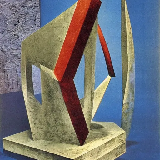 Image similar to abstract sculpture, by max ernst,