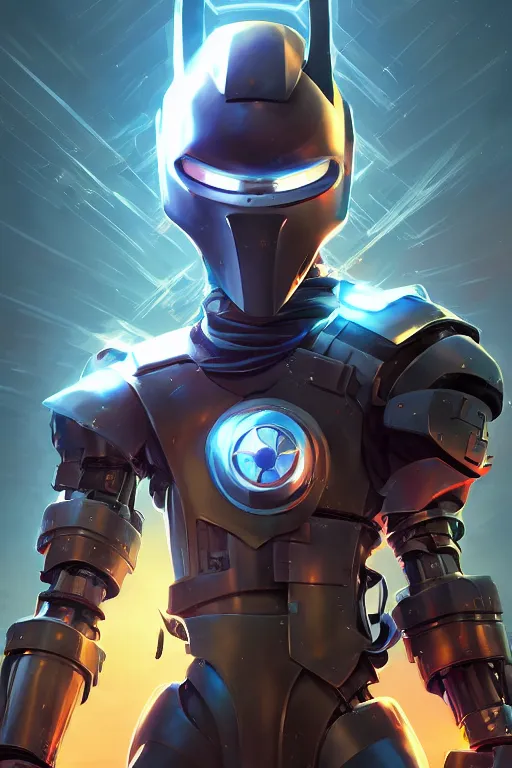 Image similar to epic mask helmet robot ninja portrait stylized as fornite style game design fanart by concept artist gervasio canda, behance hd by jesper ejsing, by rhads, makoto shinkai and lois van baarle, ilya kuvshinov, rossdraws global illumination radiating a glowing aura global illumination ray tracing hdr render in unreal engine 5