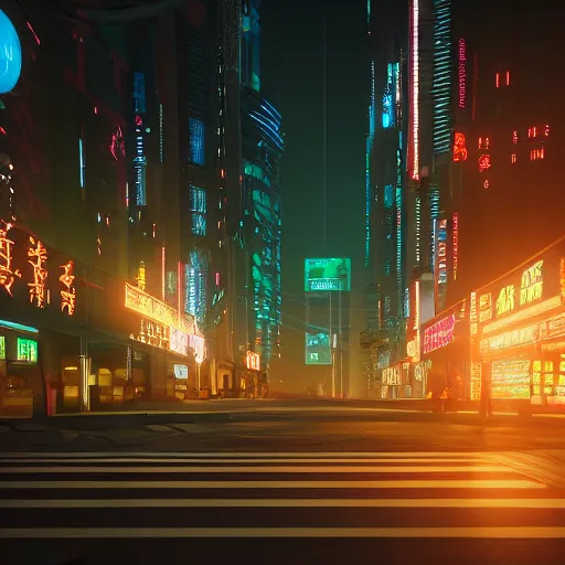 Image similar to cyberpunk street at nighttime, intricate artwork by Tooth Wu and wlop and beeple, octane render, hyper realism, 8k