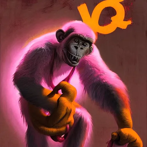 Prompt: monk fight monkey with pink gloves, retro 5 0 s style, art by by greg rutkowski and siudmak and richard corben and moebius