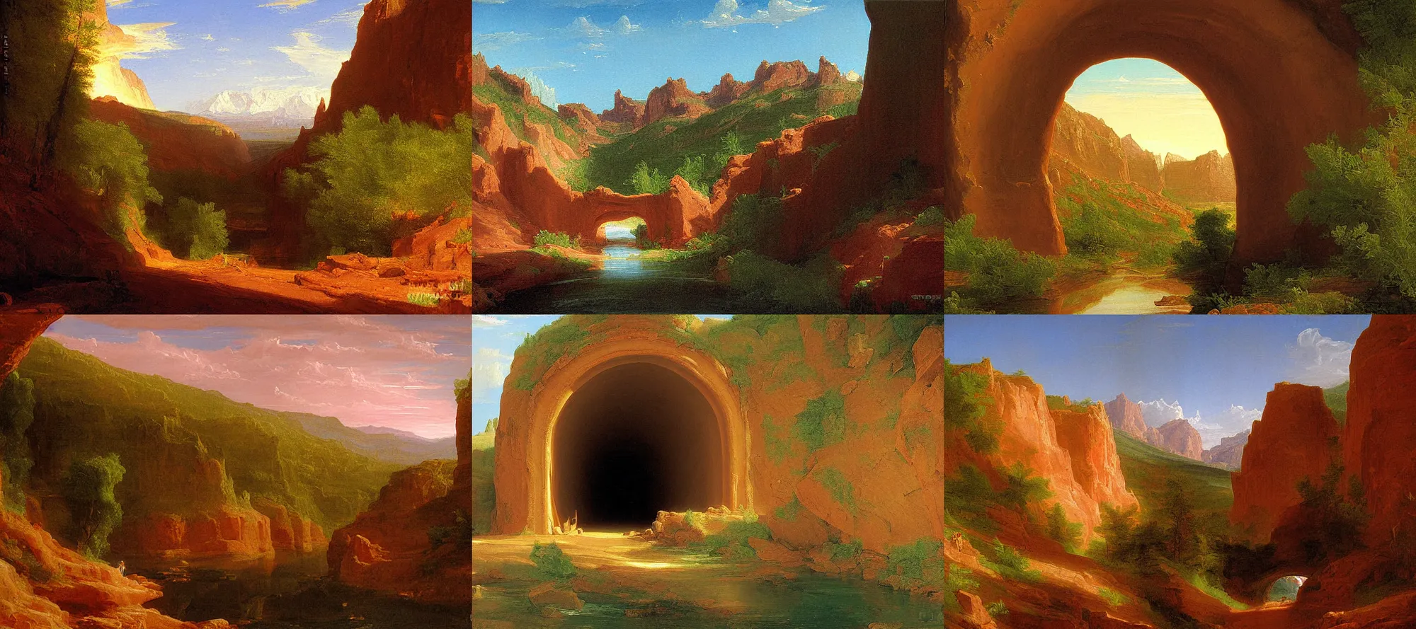 Prompt: claypool tunnel arizona painting by thomas cole