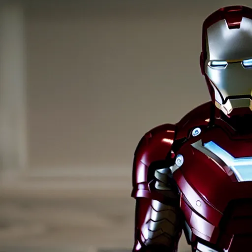 Image similar to a ham covered ironman, movie still, 8 k