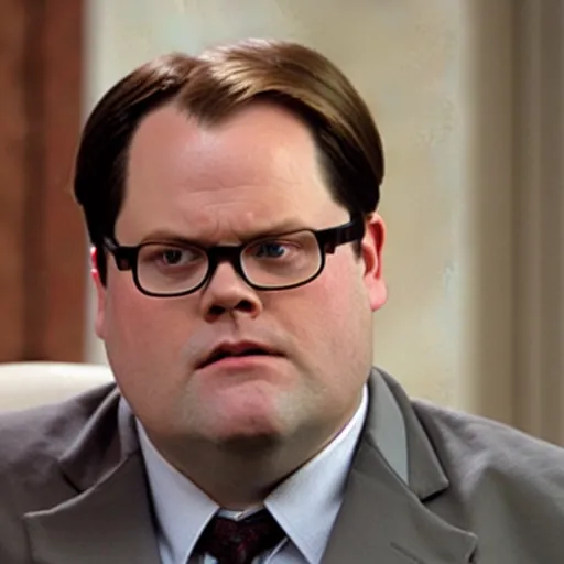 Image similar to dwight schrute pretending to be brian baumgartner