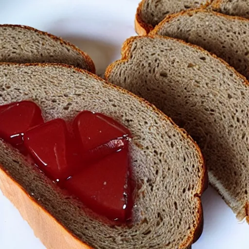 Image similar to meat jelly on rye toast,