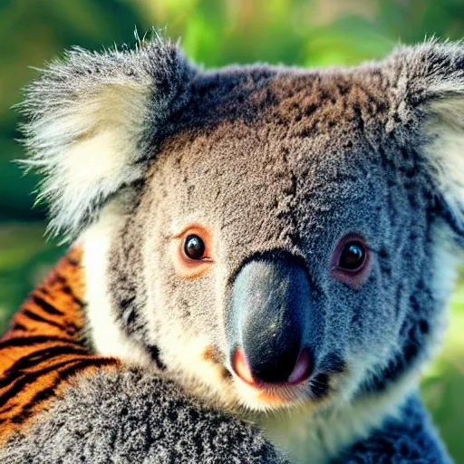 Image similar to koala mixed with tiger