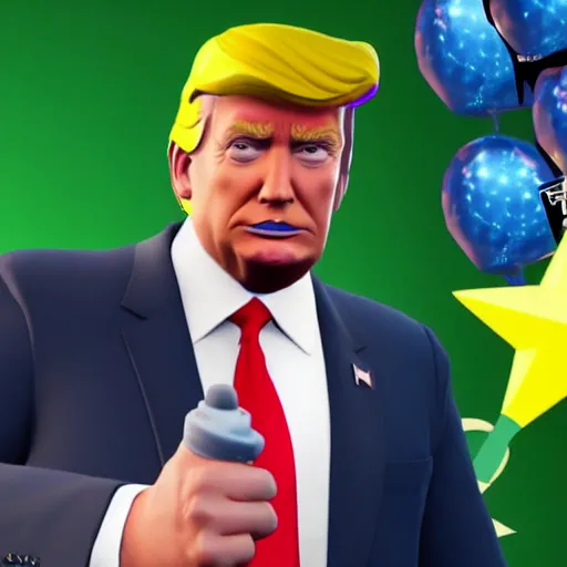 Image similar to new donald trump skin from fortnite