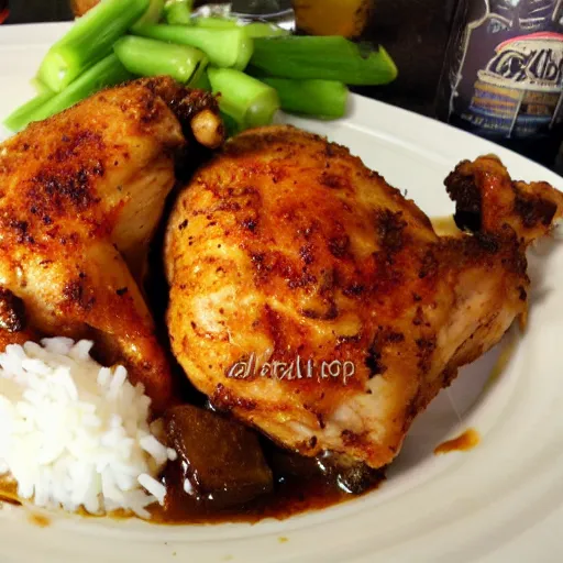 Image similar to chicken with rum and coke