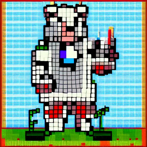 Prompt: a cow in a space suit, pixel art