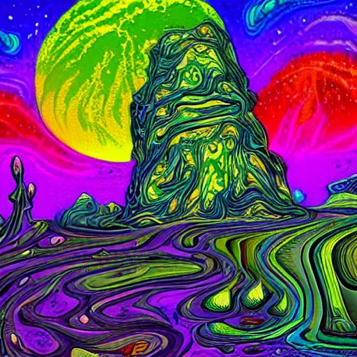 Image similar to psychedelic alien landscape