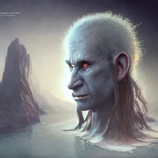 Image similar to photo realistic image of troll, stunning 3 d render inspired art by istvan sandorfi and greg rutkowski, perfect facial symmetry, realistic, highly detailed attributes and atmosphere, dim volumetric cinematic lighting,