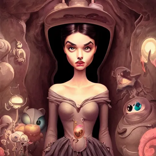 Image similar to Lofi portrait in cavern, Pixar style by Joe Fenton and Stanley Artgerm and Tom Bagshaw and Tim Burton