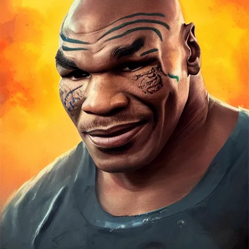 Image similar to beautiful portrait photo of mike tyson in a war with scarlett johansson and her cheddar cheese, 85mm, attractive features, details, sharp focus, illustration, by Jordan Grimmer and greg rutkowski, Trending artstation, pixiv, digital Art