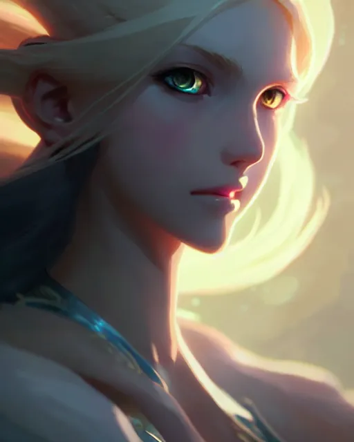 Image similar to lux from league of legends, detailed perfect face, exquisite details, fire magic, mid view, design on a white background, by studio muti, greg rutkowski makoto shinkai takashi takeuch studio ghibli