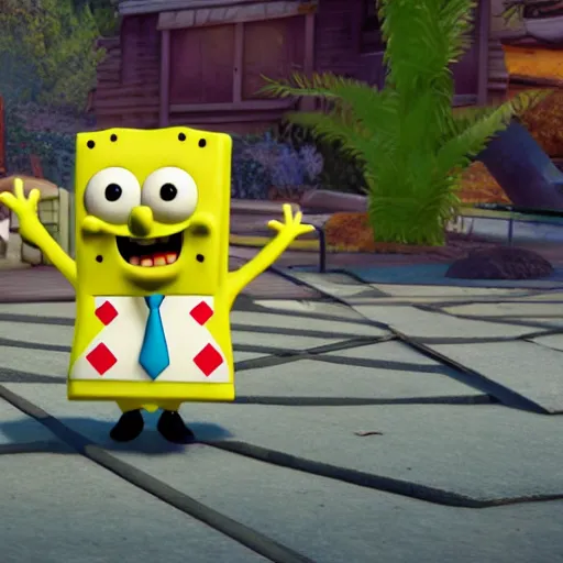 Image similar to spongebox squarepants, hyperrealistic, unreal engine 5