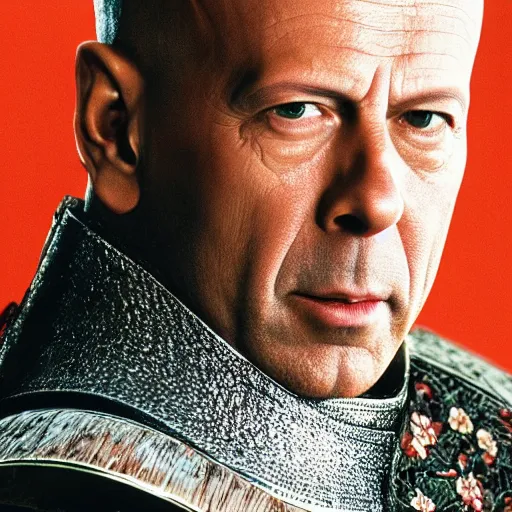 Prompt: Bruce Willis as samurai ,dramatic, intricate, highly detailed, smooth, sharp focus, film still, 8K