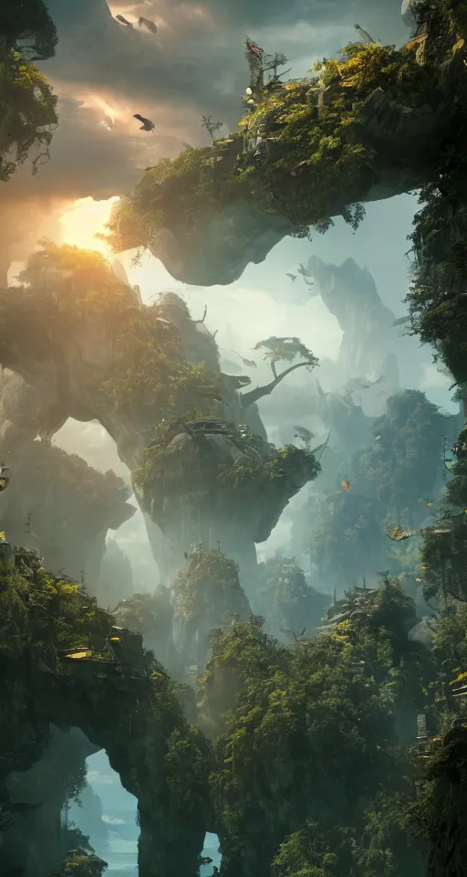 Prompt: A beuatiful matte painting , James Cameron avatar style, cinematic, atmospheric, unreal engine, ultra detailed