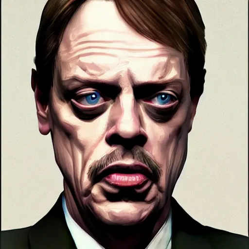 Prompt: steve buscemi in gta v, cover art by stephen bliss, artstation, no text