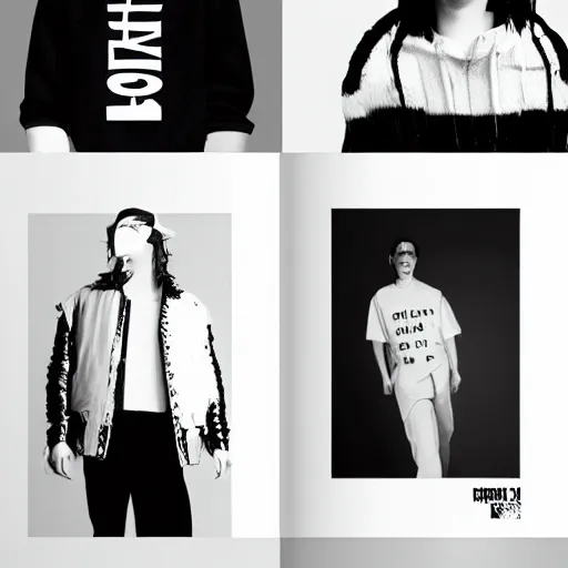 Image similar to black on white graphic design lookbook in style of eric hu, y 2 k, brutalism, acid, techno