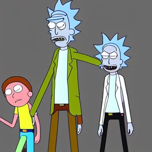 Prompt: rick and morty, 3d models,